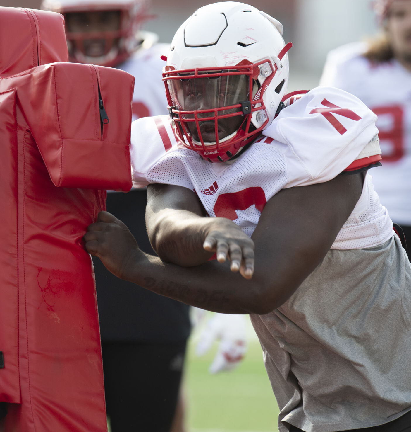 NU football practice, 8.4